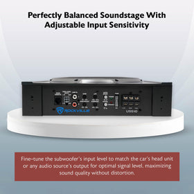 Rockville USS10 high-level inputs simplify connection to current car audio setups.