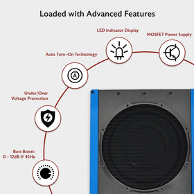 Rockville USS10 remote bass knob for quick on-the-fly bass adjustments.