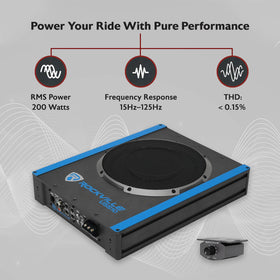 Rockville USS10 10-inch woofer delivers punchy bass without compromising cargo space.