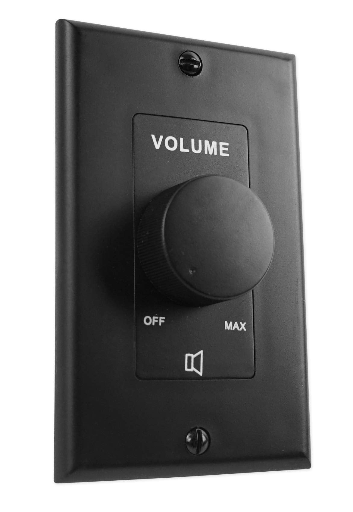 Rockville VOL70100 front plate showing knob and black ABS finish for clean commercial look