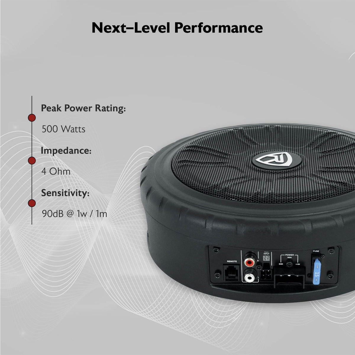 Rockville Wheel of BASS 8-Inch bass boost and low-pass controls fine-tune tone