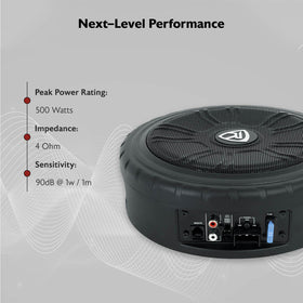 Rockville Wheel of BASS 8-Inch bass boost and low-pass controls fine-tune tone