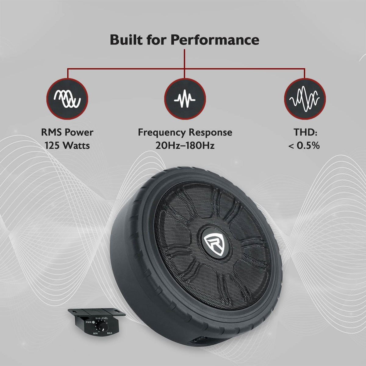 Rockville Wheel of BASS 8-Inch installed in a truck boosts bass without crowding