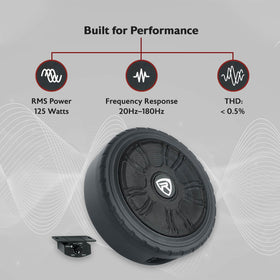 Rockville Wheel of BASS 8-Inch installed in a truck boosts bass without crowding