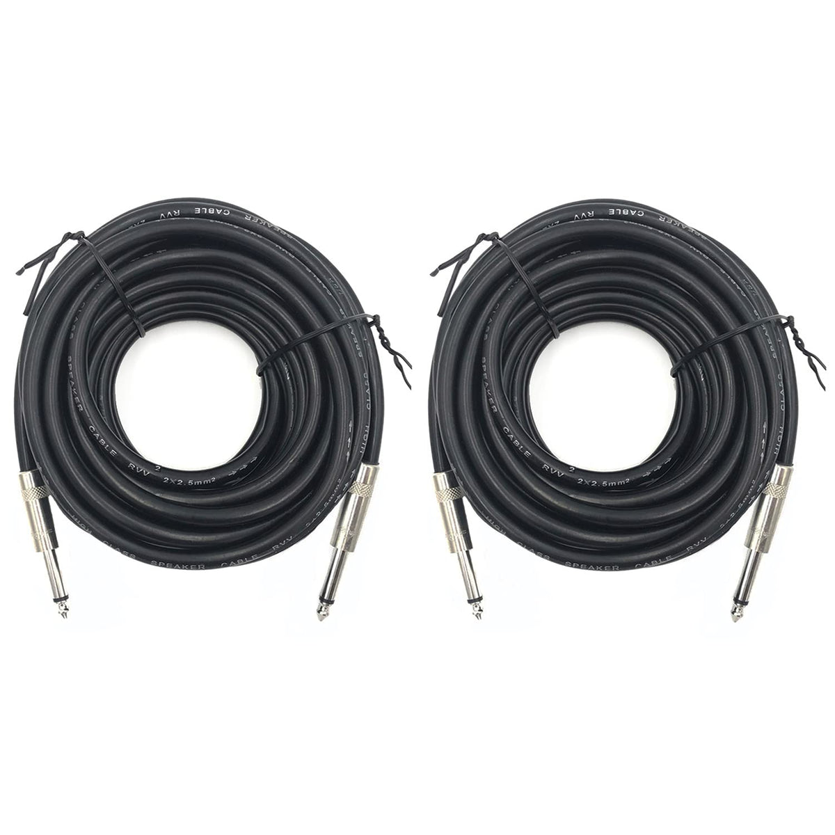 ROCMUZZK 2-pack, 15 ft cable with 1/4 in connectors for stage monitors.