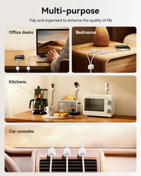 Rocoren desk adhesive cable clip adheres firmly to smooth surfaces.