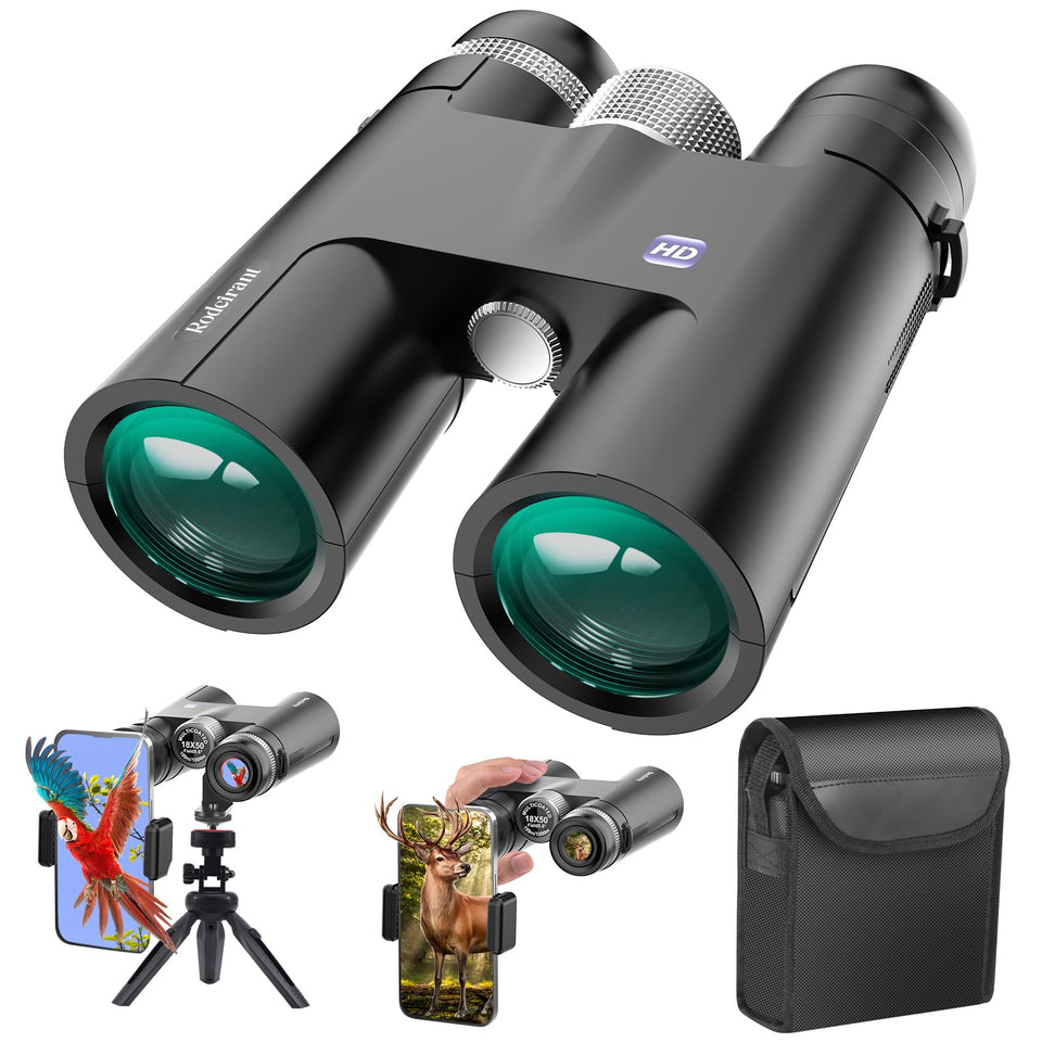 Rodcirant 18x50 binoculars front view for a wide field of view.