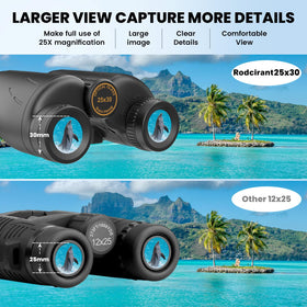 Rodcirant 25x30 binoculars with BAK4 prism deliver vivid colors and edge clarity