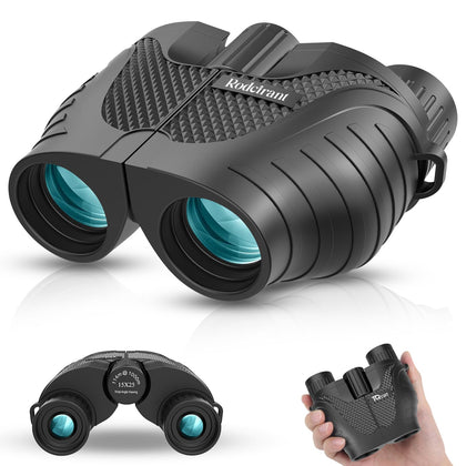 Rodcirant front view showing compact binoculars and carrying case, portable convenience