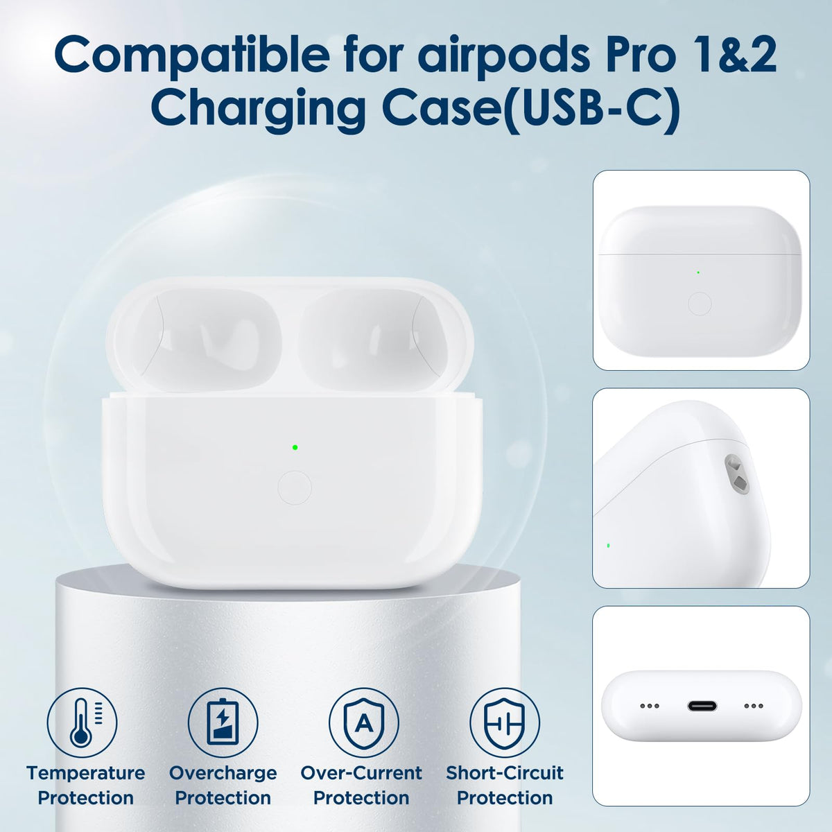 Rodkedc open case with AirPods Pro seated for instant charging and reconnection benefit