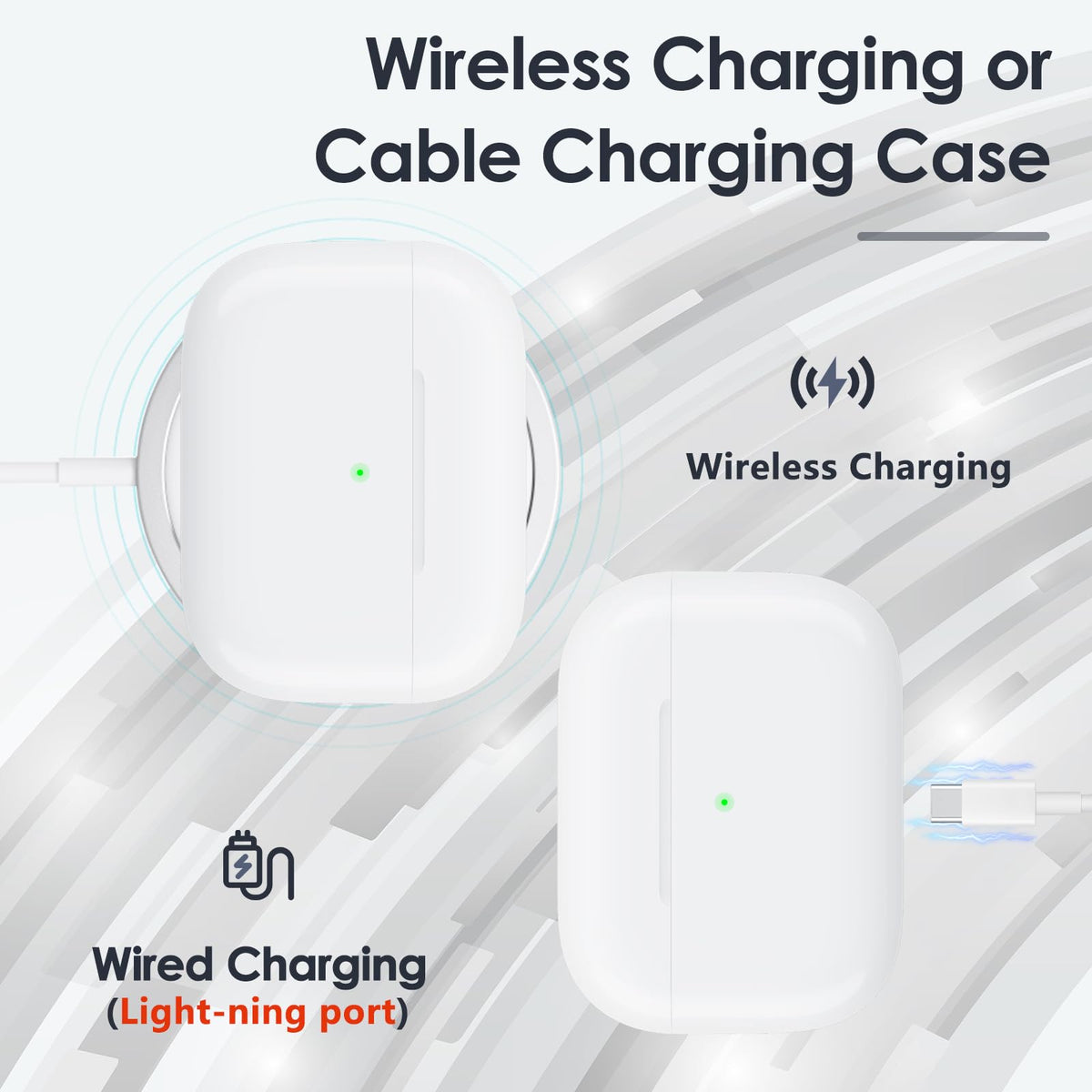 Rodkedc open replacement case demonstrating internal fit for AirPods Pro, ensures reliable charging
