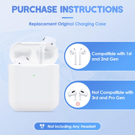 Rodkedc replacement AirPods 2nd Gen case open showing interior battery access.