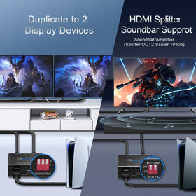 ROFAVEZCO size comparison next to a console and controller showing compact footprint for consoles