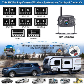 Rohent 7-inch DVR monitor enables full or split screen camera viewing.