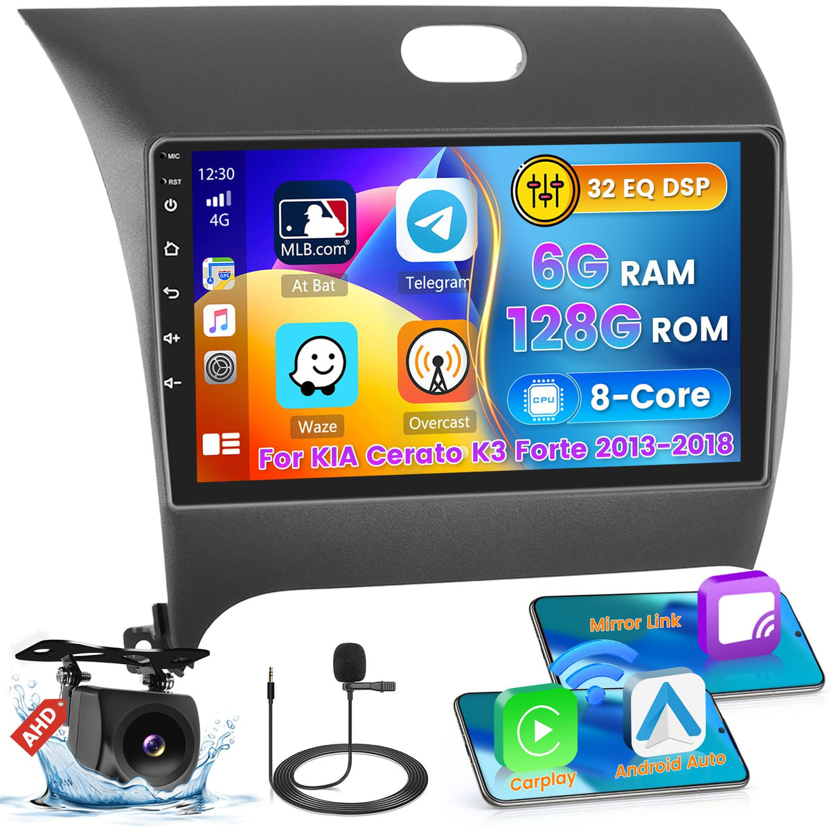 Roinvou 8-core head unit for Kia Cerato delivering smooth multitasking.