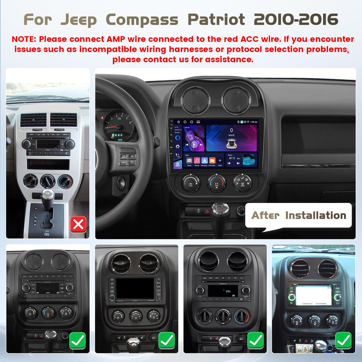 Roinvou Android 15 car stereo ten-point-one-inch screen for clear visibility