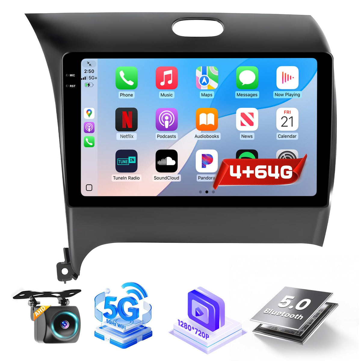 Roinvou Forte 9-inch touchscreen displays responsive navigation and multimedia on the go.