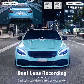 Roinvou dash cam installed on windshield for full road coverage benefit