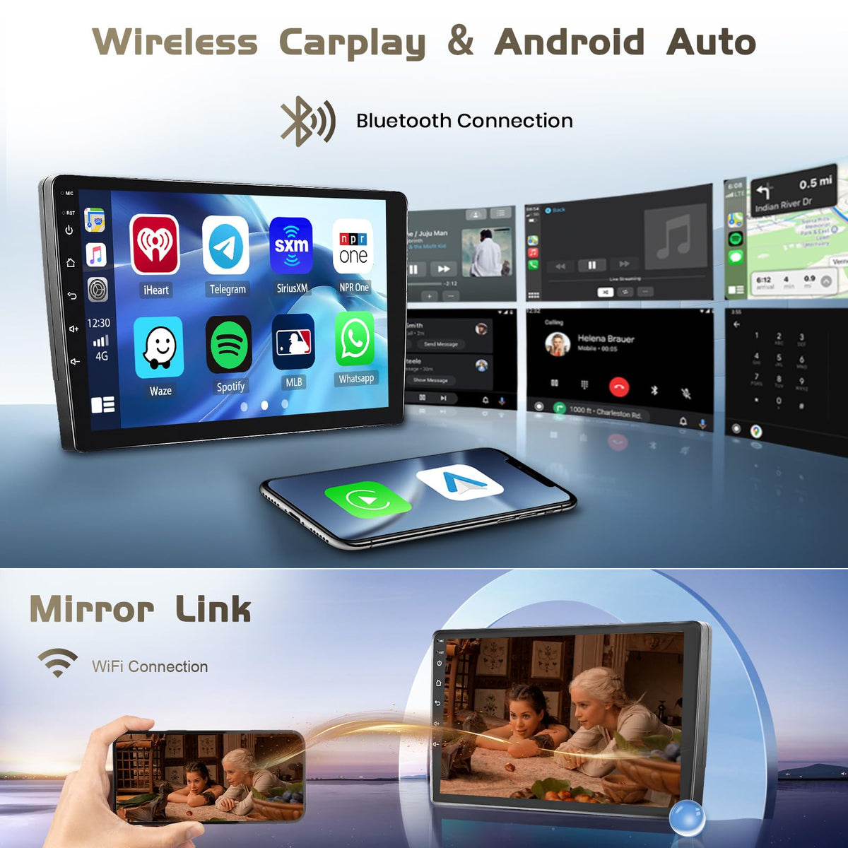 Roinvou wireless CarPlay Android Auto setup enabling seamless smartphone connectivity