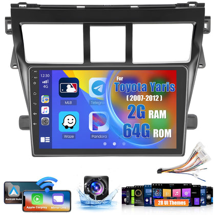 Roinvou Yaris radio front view with 9-inch display for immersive media and navigation