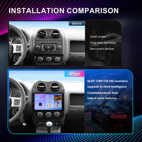 Rojokis Android 13 home screen on Jeep Compass Patriot for a personalized setup.