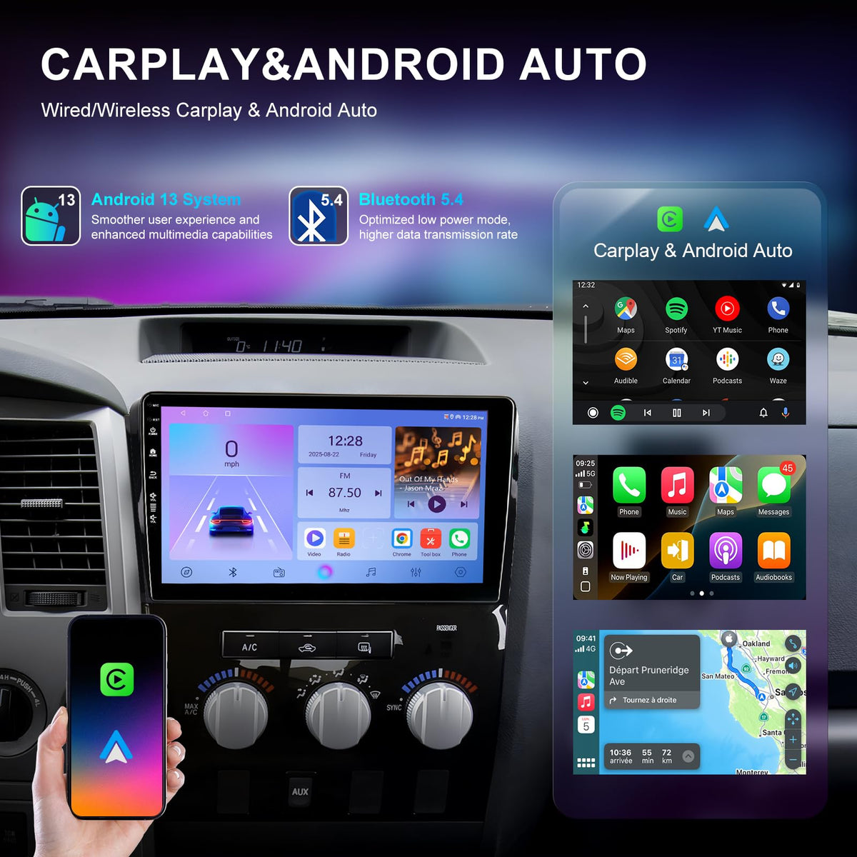 Rojokis GPS navigation with real-time traffic for efficient route planning.