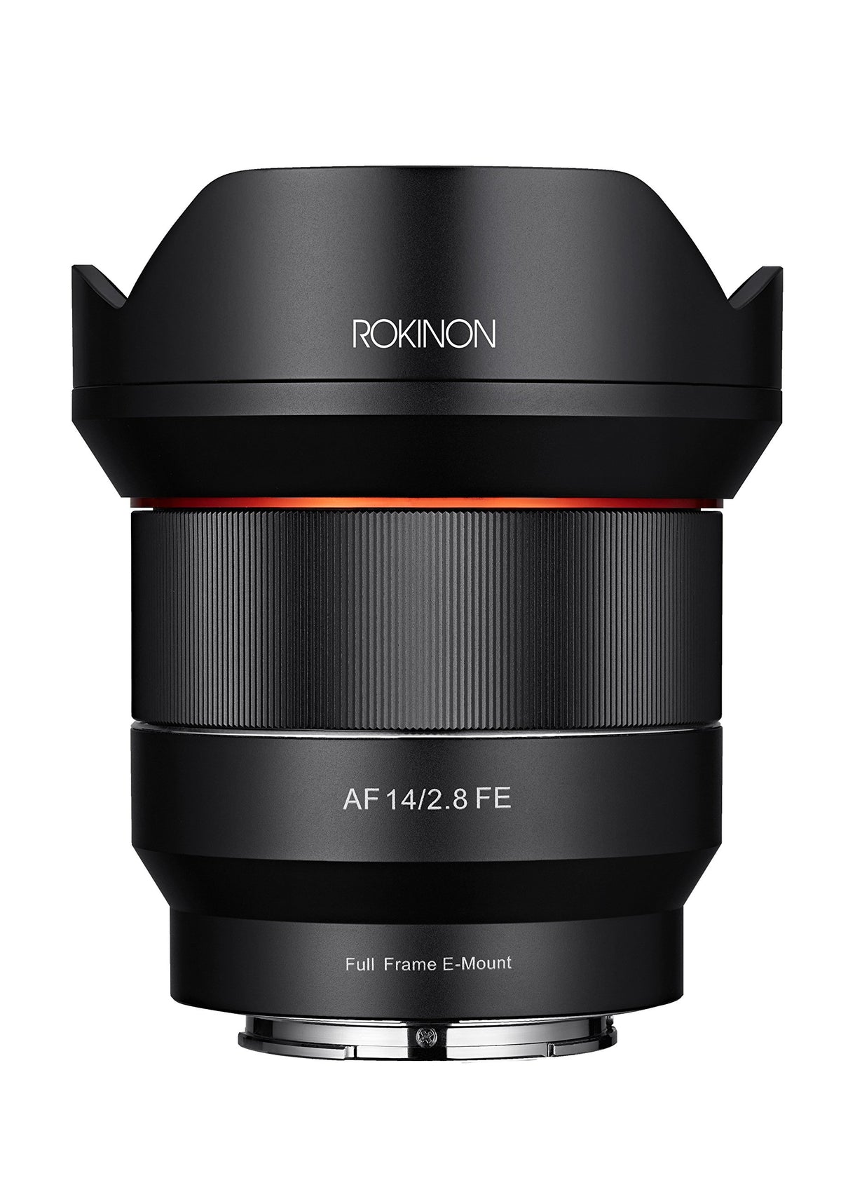 Rokinon AF 14mm F2.8 for Sony E - front angle view, ultra-wide landscape capabilities
