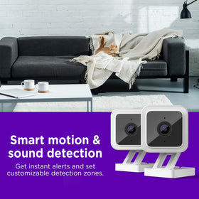 Roku camera mounted in a living room providing discreet home coverage
