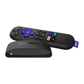 Roku Express 4K+ front view showing compact player and status light benefit fast setup