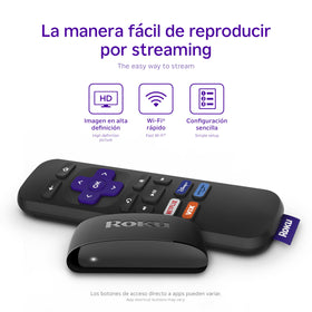 Roku Express with HDMI and power cables included for plug-and-play convenience