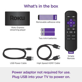 Side profile of Roku Express highlighting slim form factor and ports