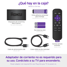 Roku Express next to remote for scale showing small footprint and space-saving benefit