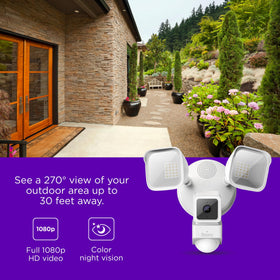Roku Floodlight Camera IP65 weatherproof design withstands rain and snow
