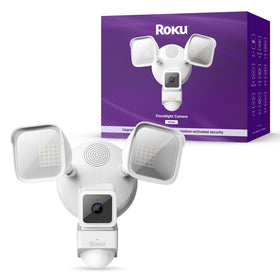 Roku Floodlight Camera outdoor 1080p view with motion-activated lighting