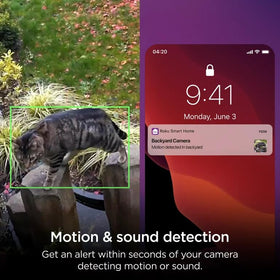 Roku outdoor camera se size comparison with a hand showing scale and convenient placement benefit