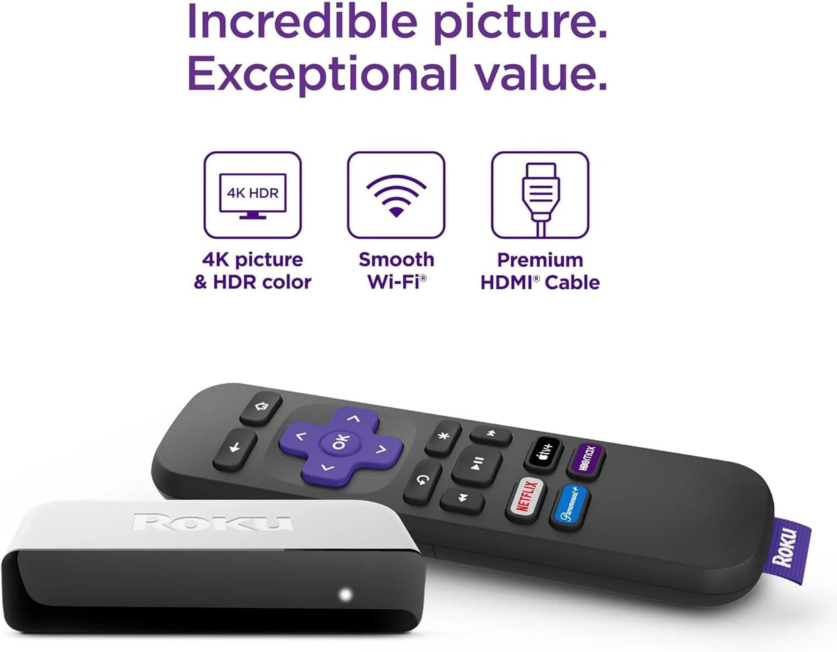 Roku remote close-up with buttons visible for quick channel access benefit