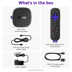 Bluetooth headphones paired to Roku Ultra for private listening