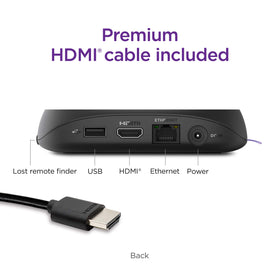 Roku Ultra premium HDMI cable included for reliable 4K connectivity.