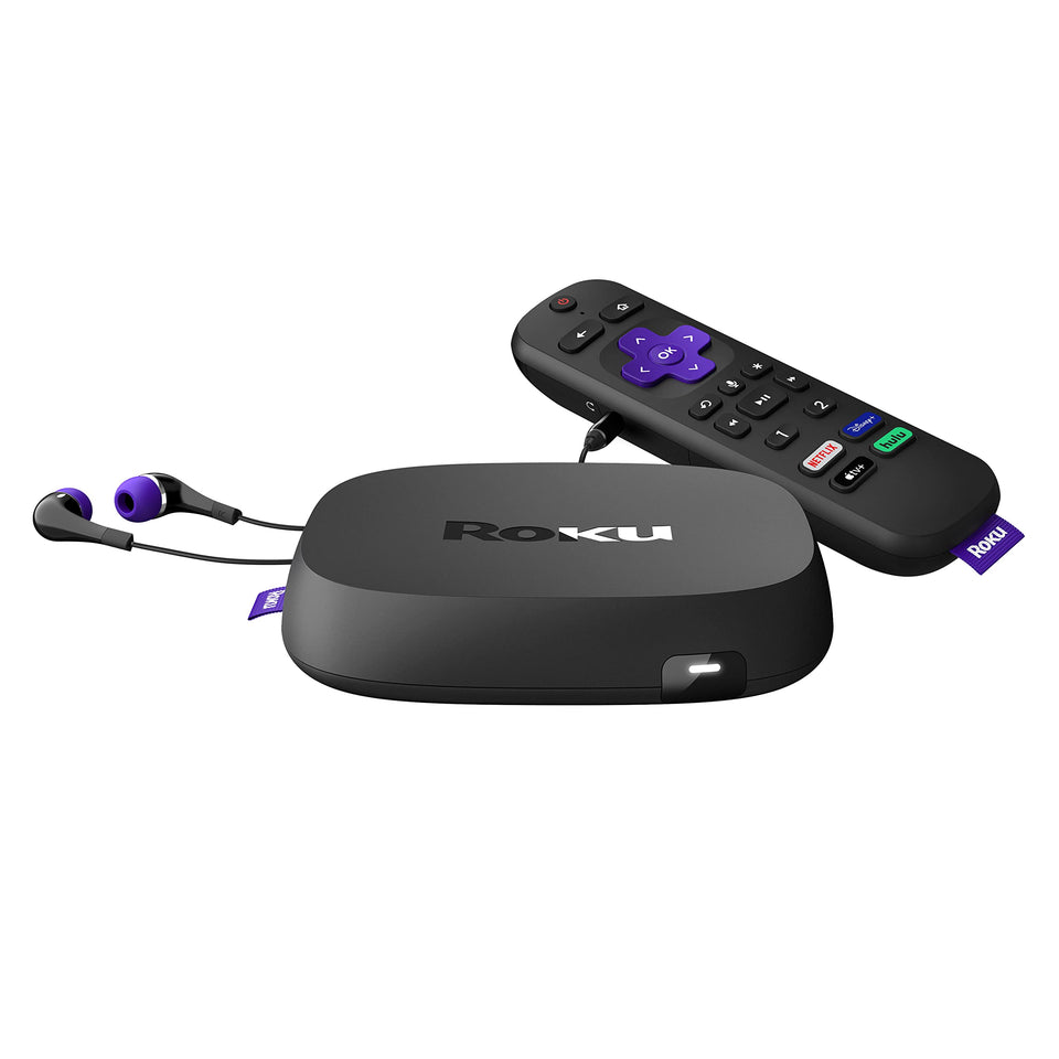 Roku Ultra remote with headphone jack for private listening and easy control.