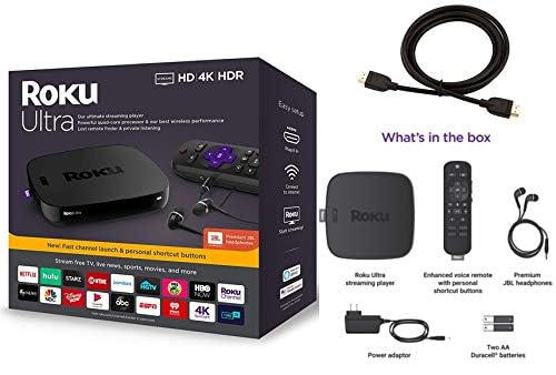 Roku Ultra enhanced voice remote with shortcut buttons for quick search