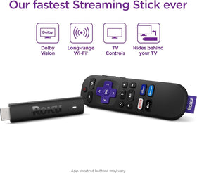 Roku voice remote closeup showing buttons and voice mic for easy hands‑free control