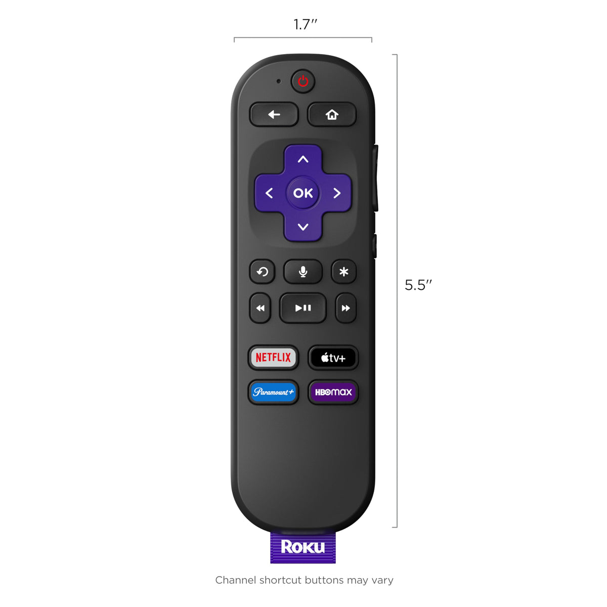 Roku Voice Remote on a coffee table, versatile compatibility with Roku devices