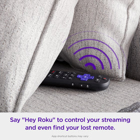 Roku remote held in hand for size comparison, Roku fits comfortably for easy control