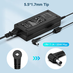 ROLADA 135W charger connector 5 5x1 7mm detail for Acer Nitro compatibility