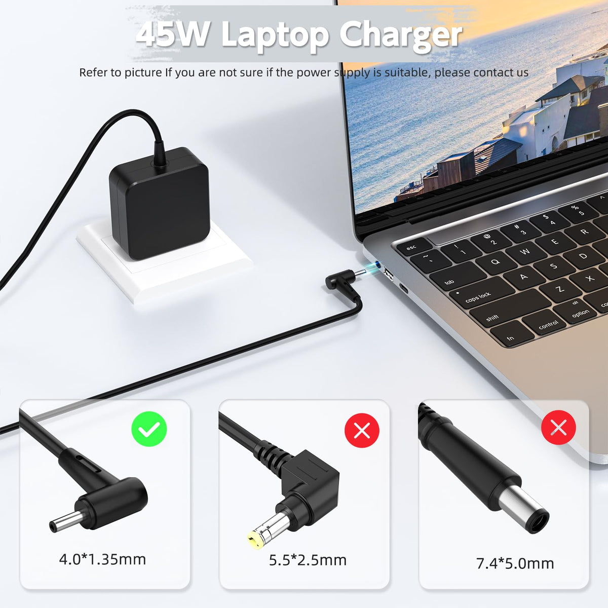 ROLADA 45W charger for Asus L410MA with 4mm tip supports dependable office use.