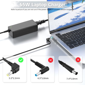 ROLADA 65W charger side connector with 5.5x2.5mm plug for easy connection