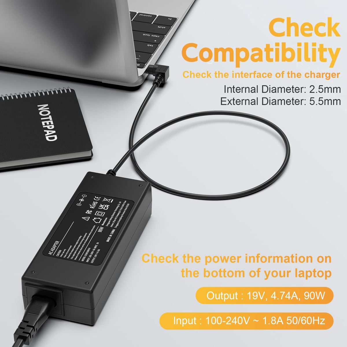 ROLADA adapter power brick closeup highlighting durable housing and cooling