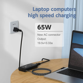 Close-up of the blue tip connector on the ROLADA charger.