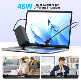 ROLADA adapter in a workspace charging Chromebook for uninterrupted work