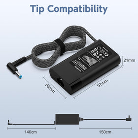 ROLADA adapter connected to HP 17 laptop during charging.